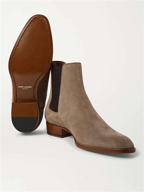 men beige chelsea boots ysl|yves saint laurent chelsea boots.